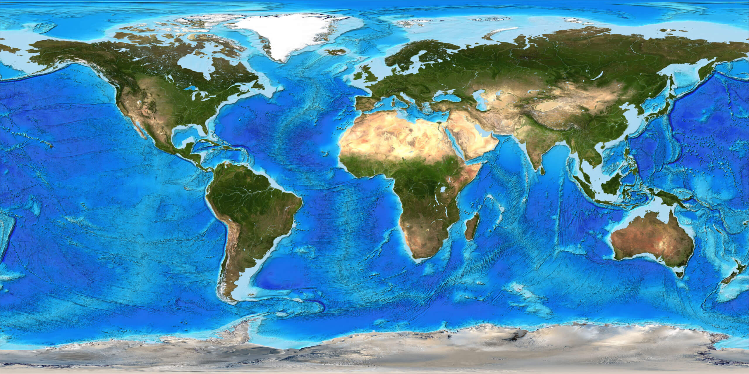 Grande Carte physique du Monde