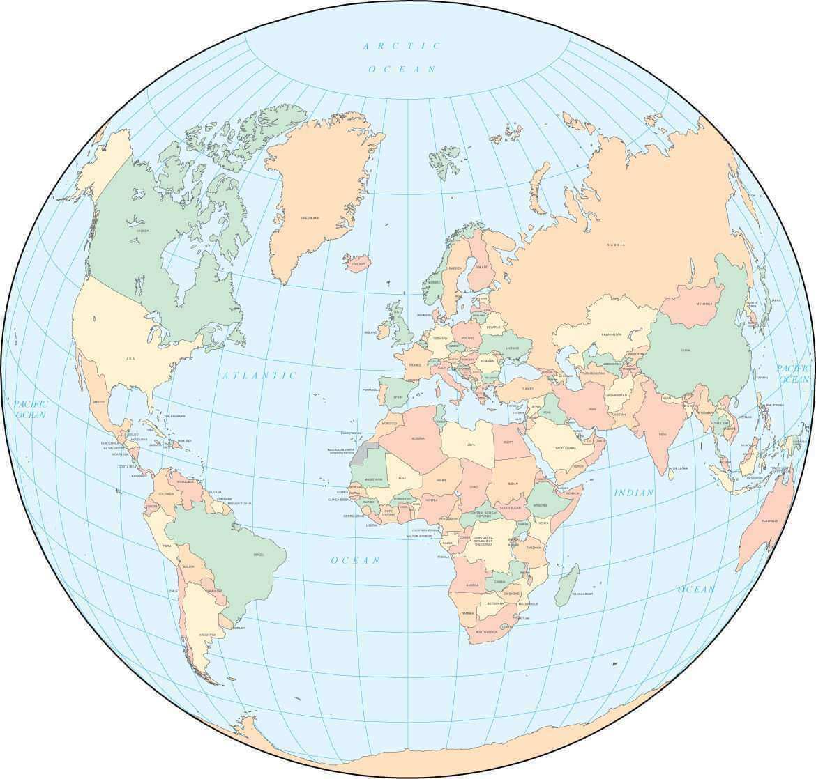 Planisphere du Monde