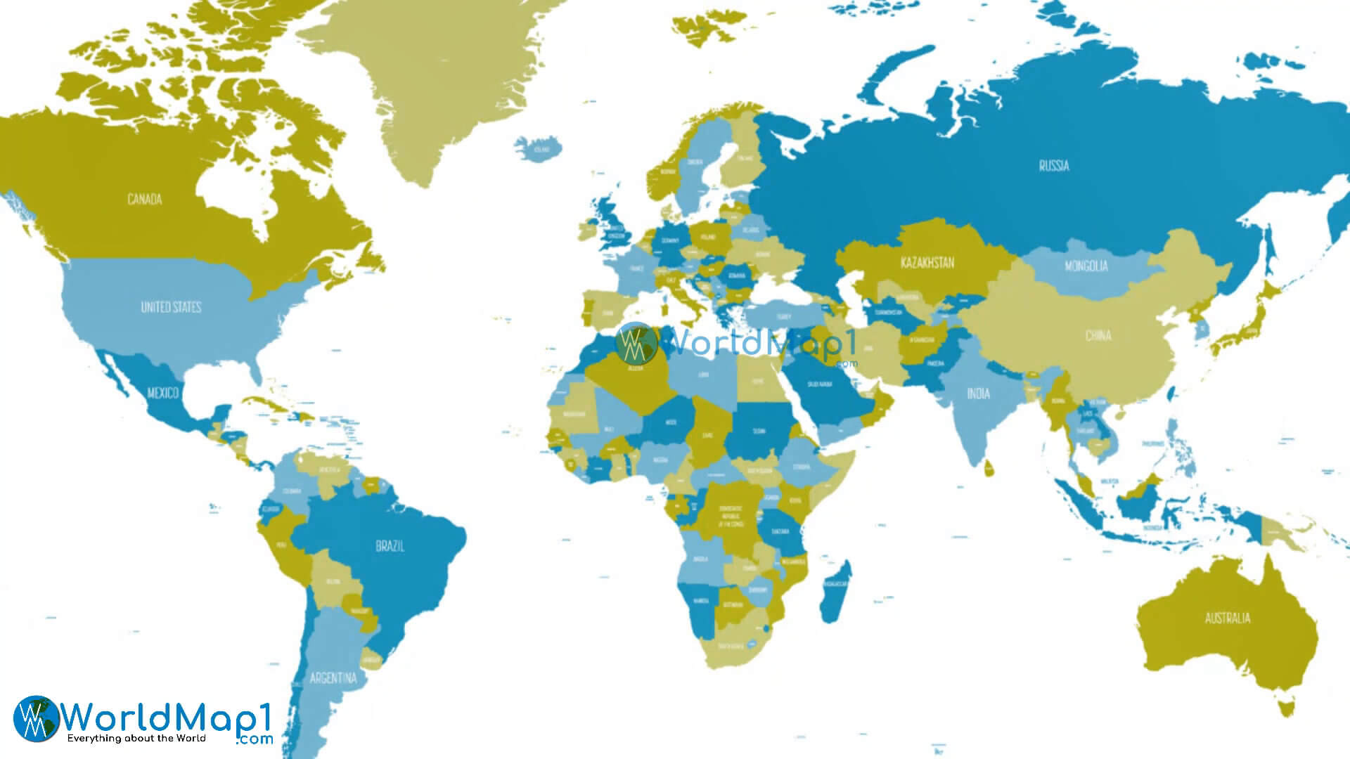 Carte des frontieres des pays du Monde