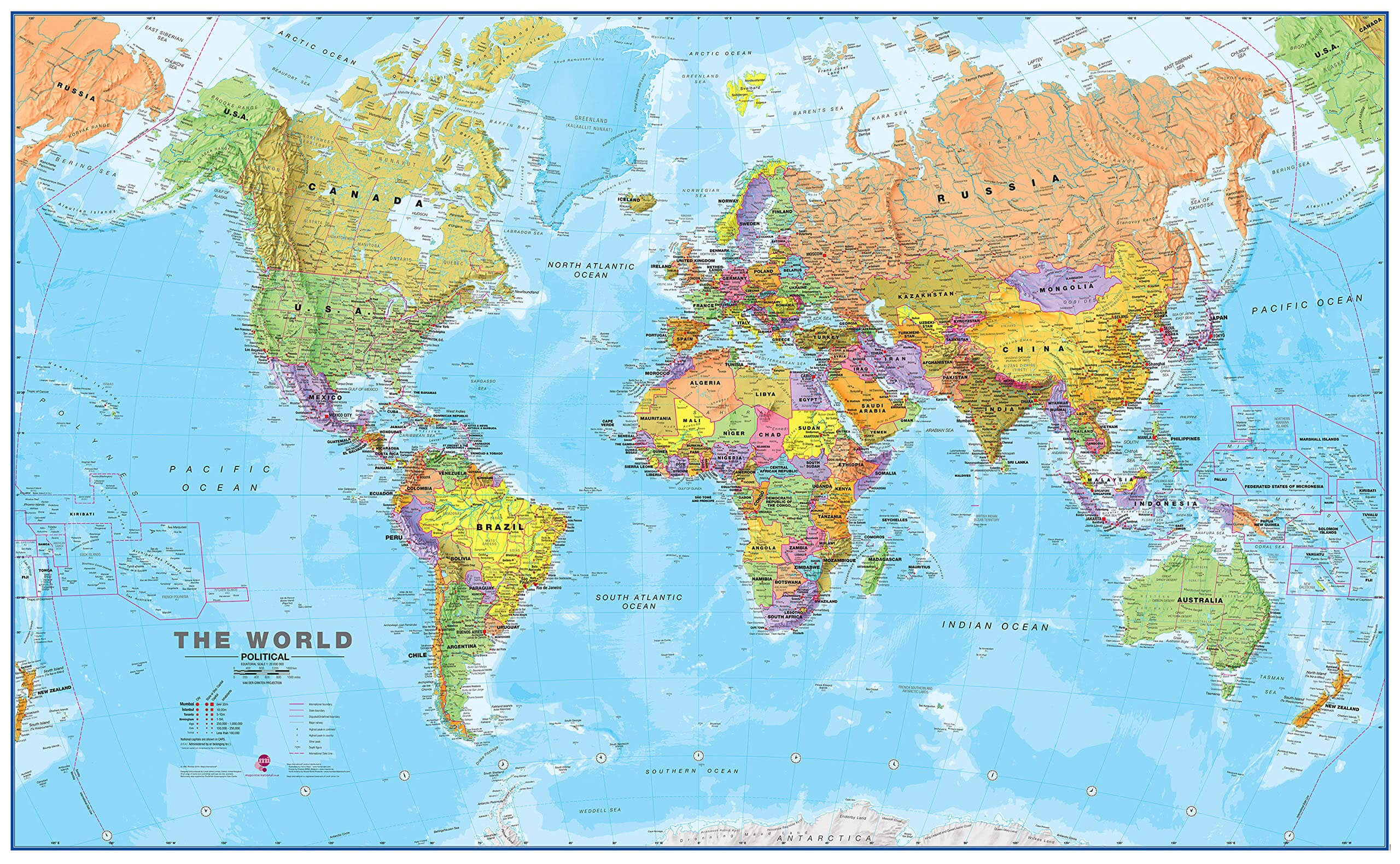 Carte politique du Monde avec pays