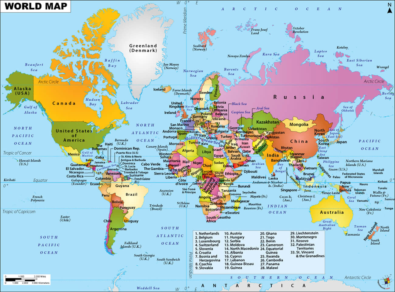 Cartes politiques du Monde