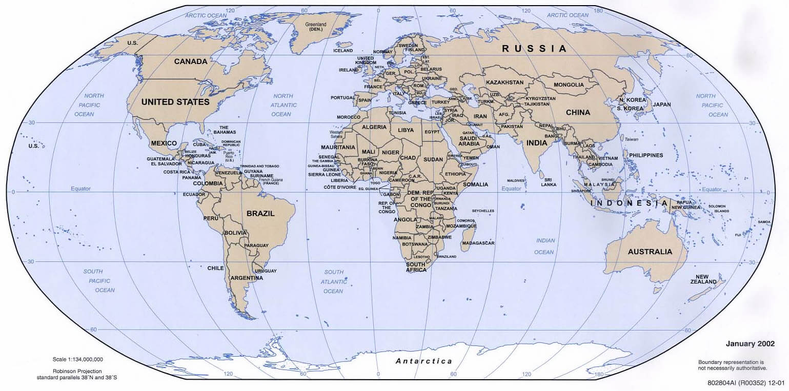 Monde Politique Carte 2002