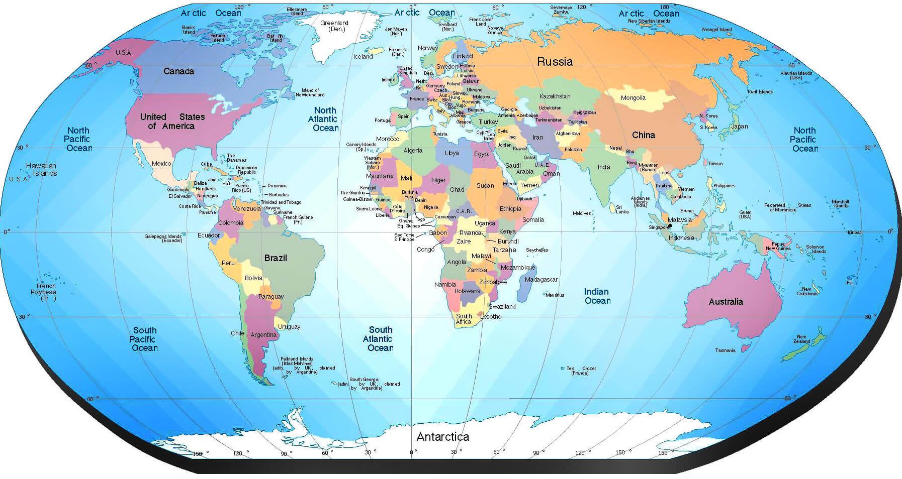 Monde Politique Carte 2014