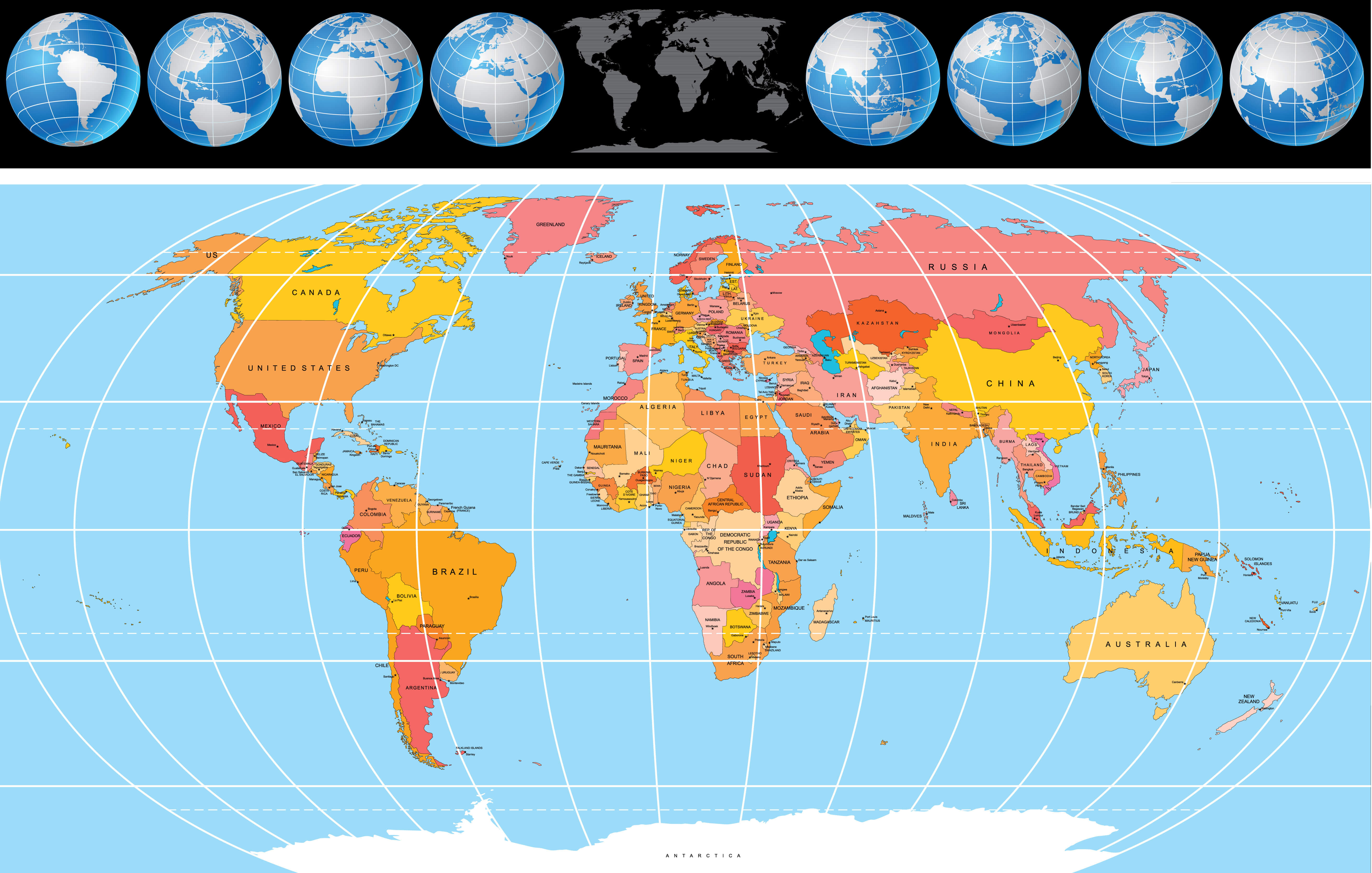 Planisphere politique du Monde	