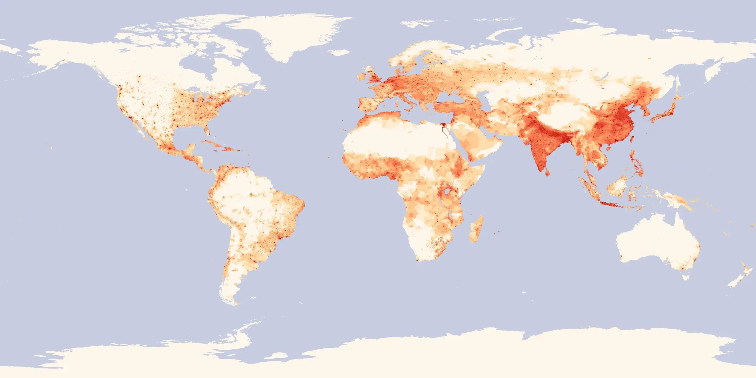 Carte de la population Mondiale