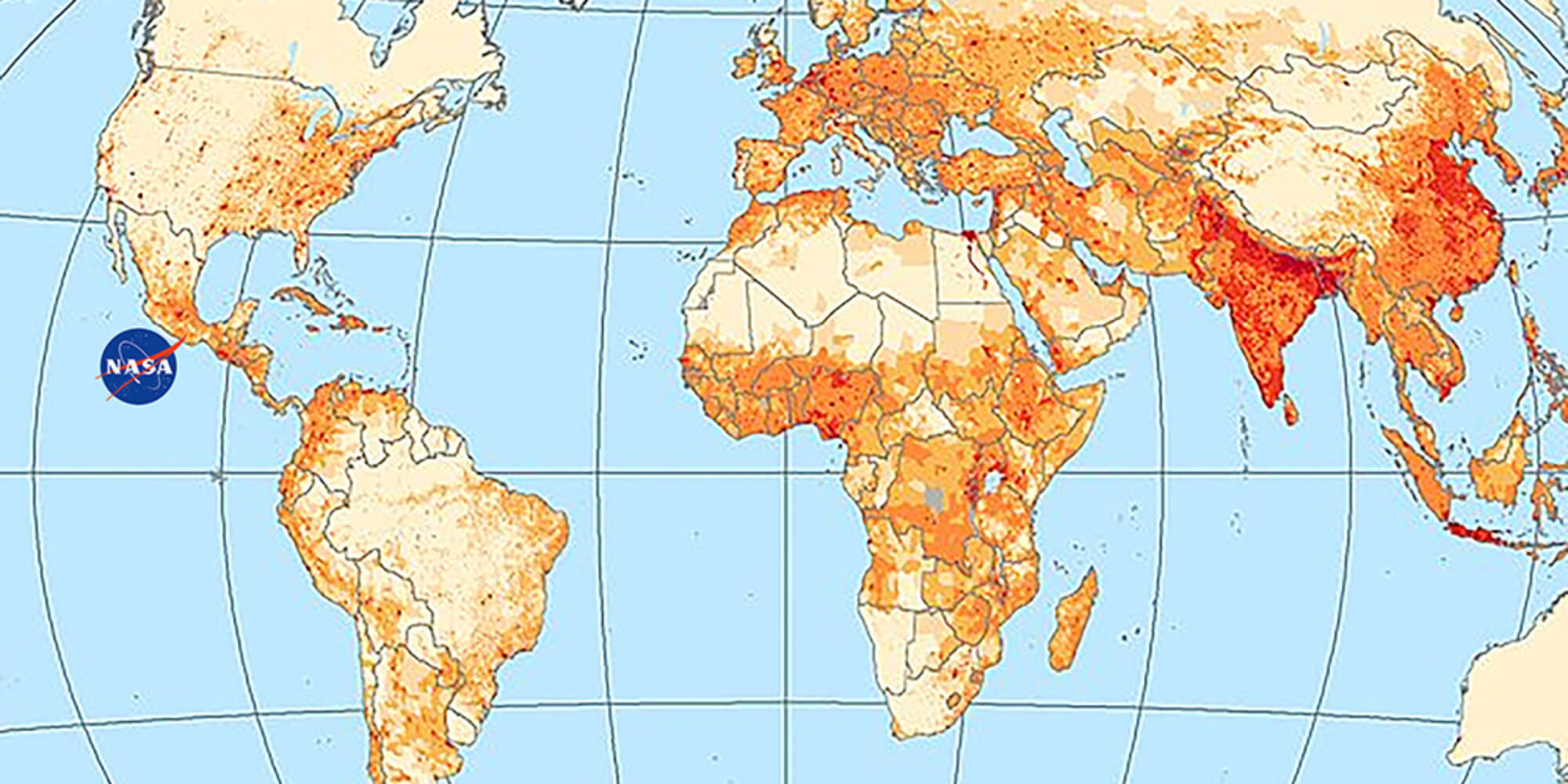 Carte du Monde vierge avec densite de population