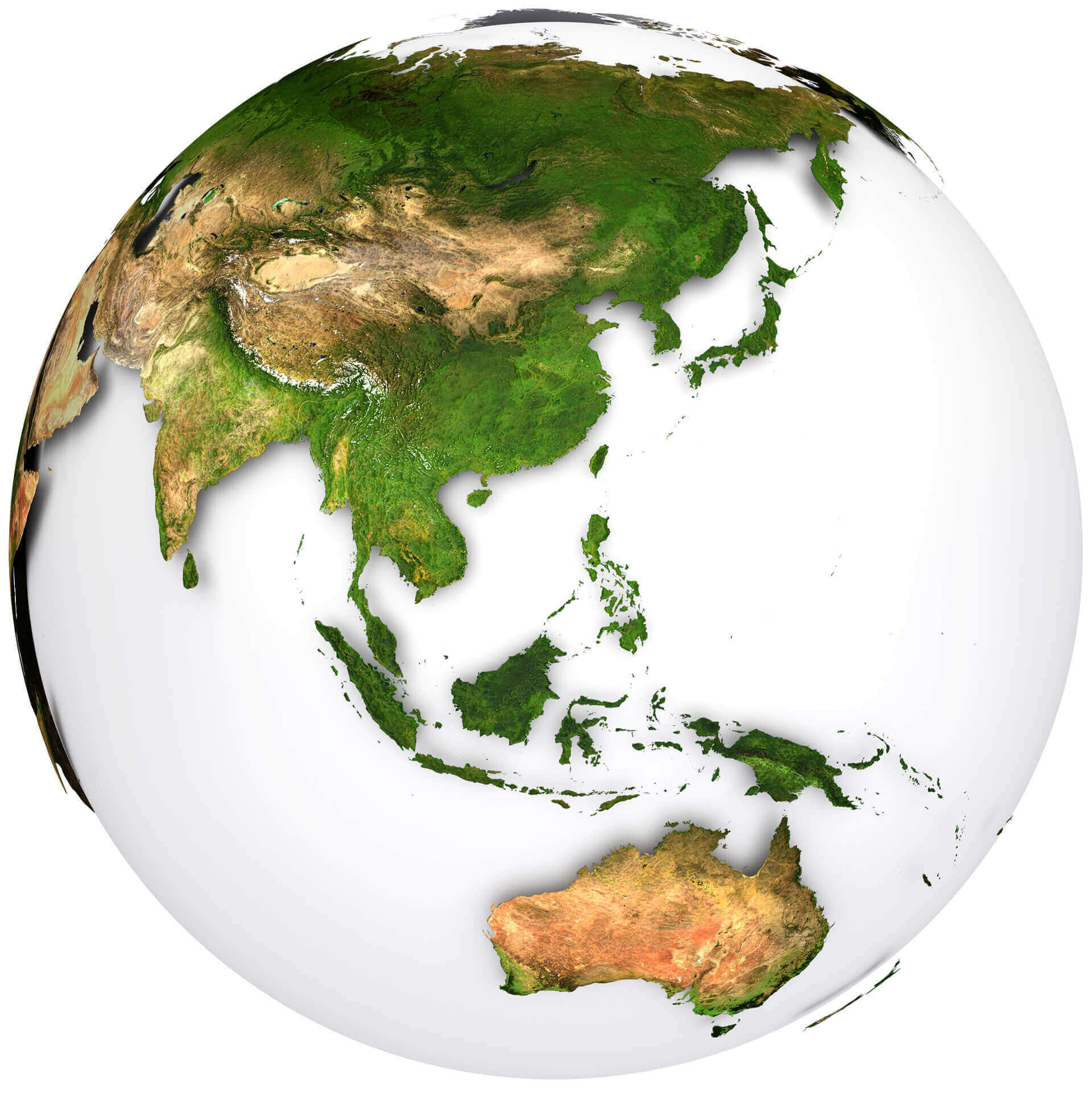 Carte de la Terre Australie et Asie