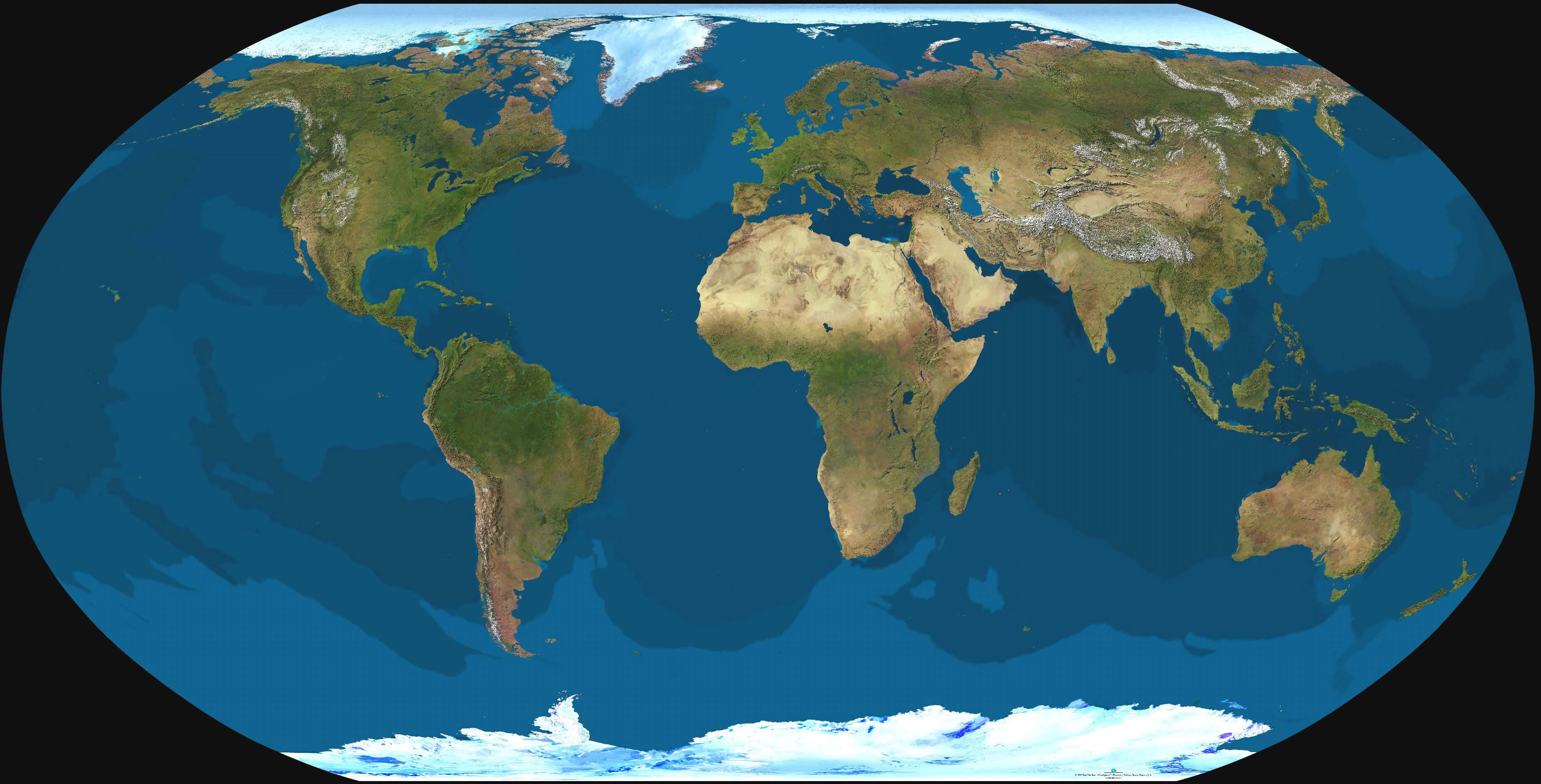 Carte satellite du Monde depuis lespace