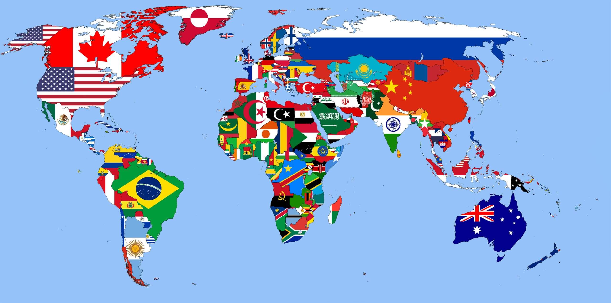 Telecharger carte des drapeaux du monde