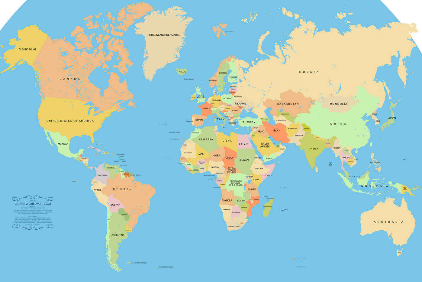 Telecharger carte politique du monde avec pays