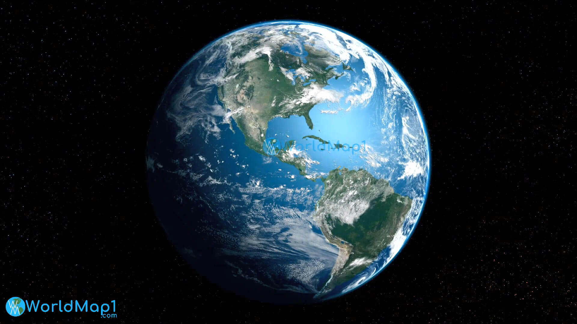 Carte Terre et Amerique du Nord et du sud depuis lespace