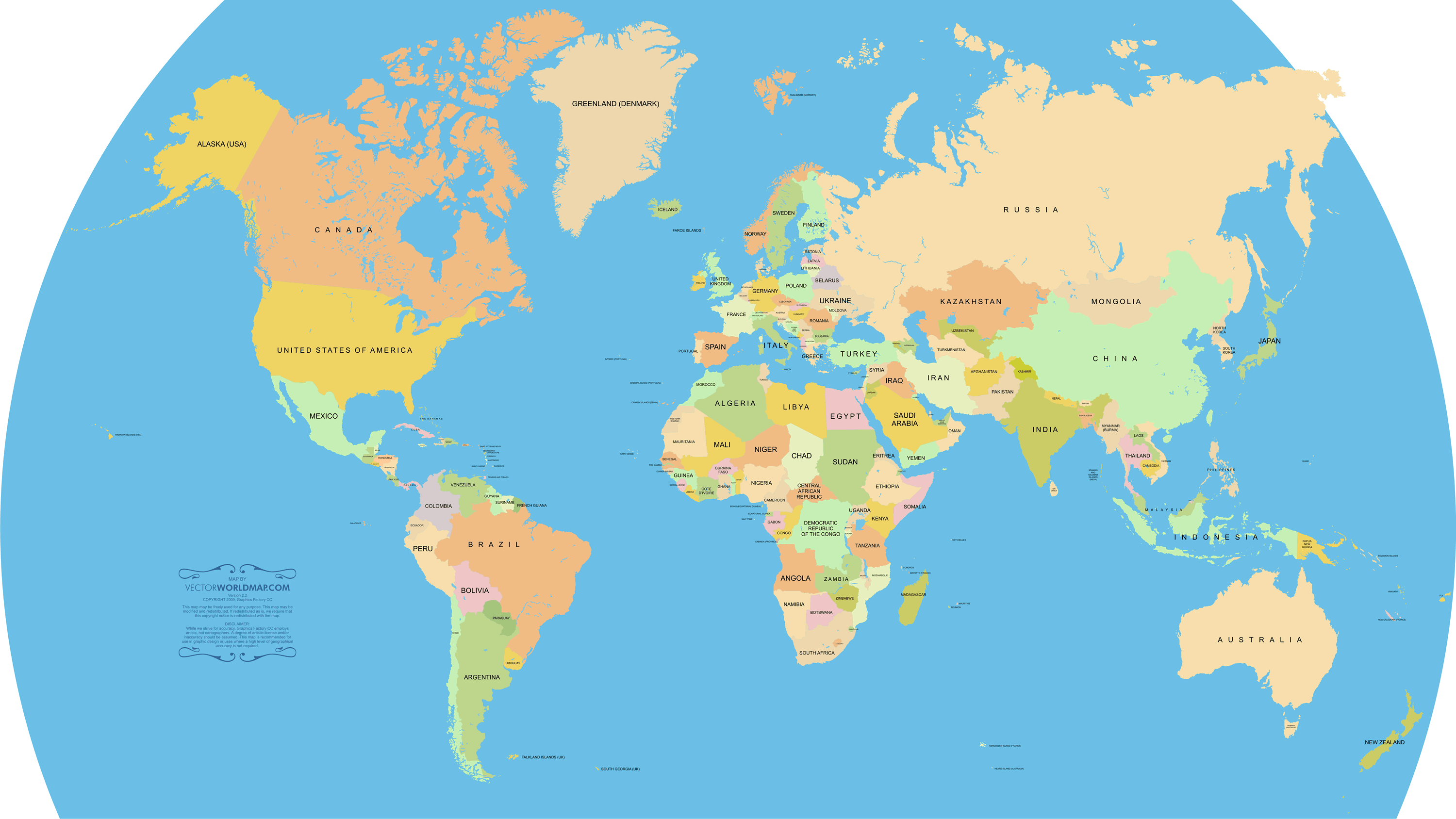 Vectorel Monde Carte