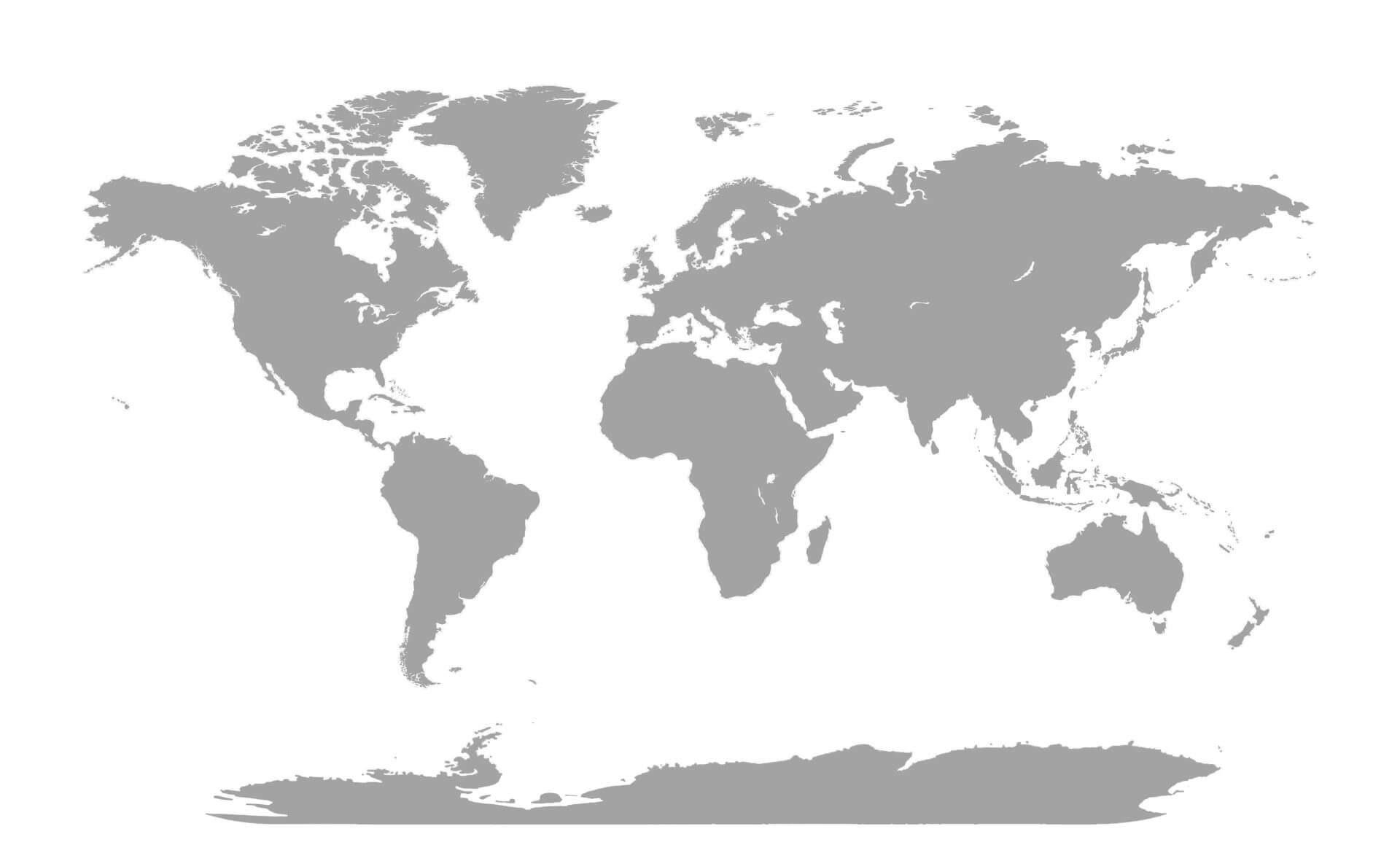Carte du Monde vierge grise avec continents
