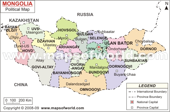 mongolie carte