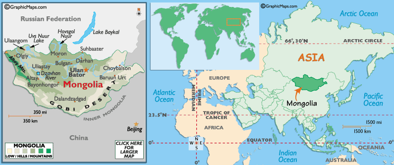 mongolie carte asie