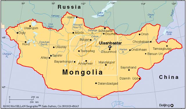 mongolie politique carte