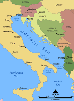 carte montenegro adriatic mer