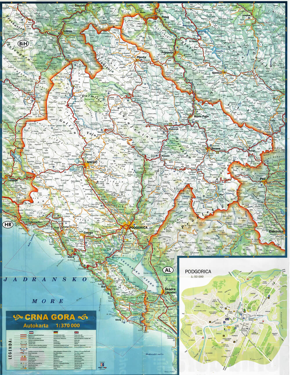 Montenegro Routecarte