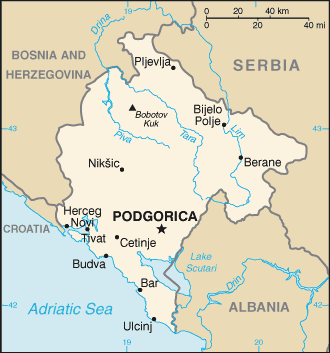 Montenegro carte Podgorica