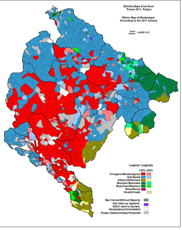 Montenegro Ethniques carte 2011