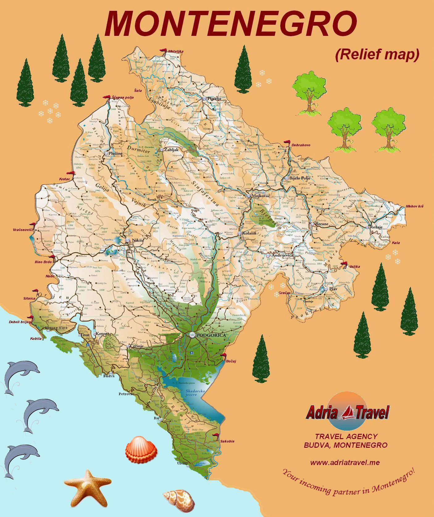 Montenegro Relief Carte