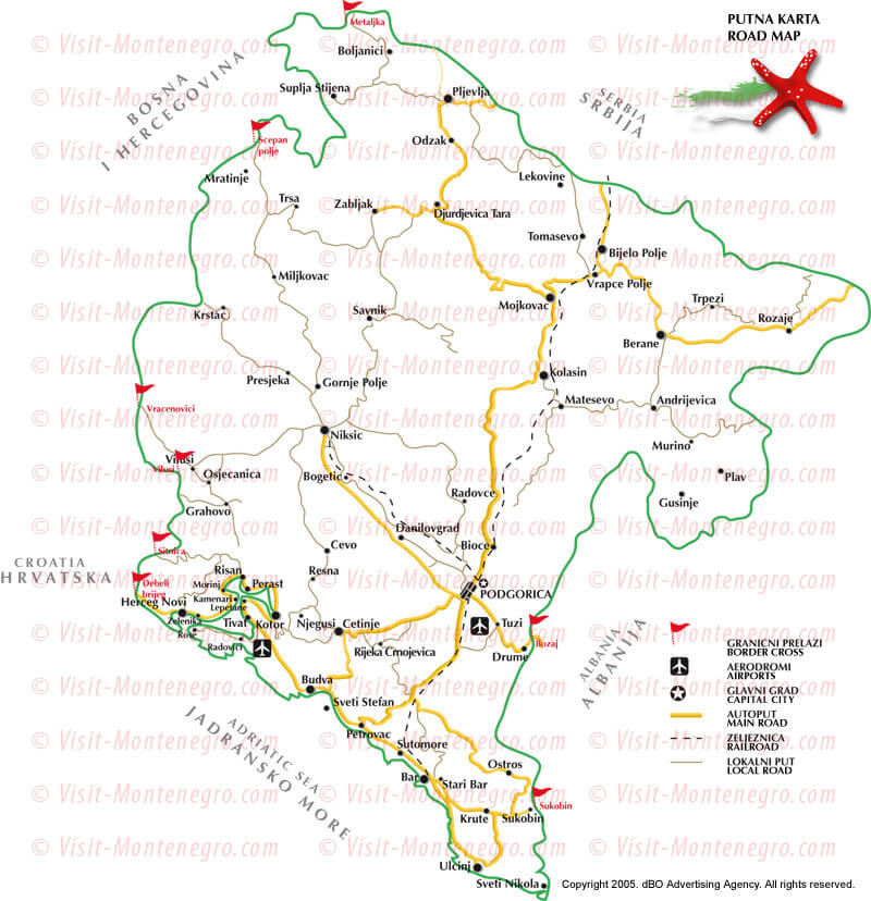 Montenegro Route Carte