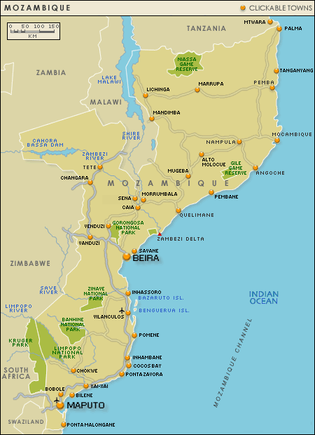 mozambique villes carte