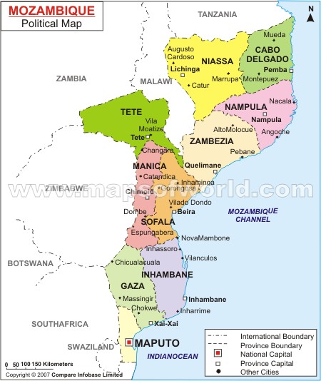 mozambique politique carte