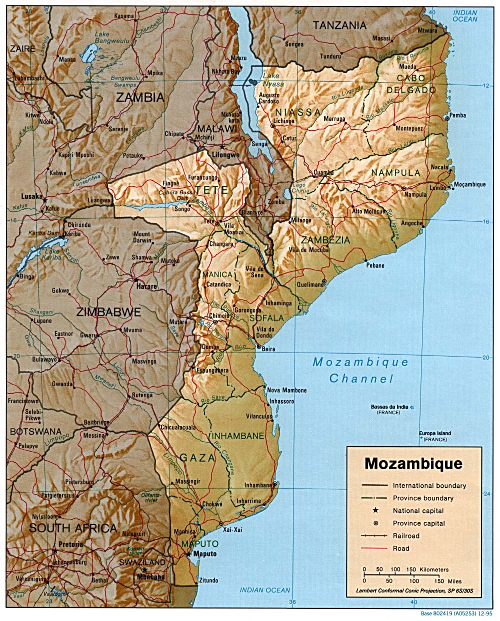 mozambique soulagement carte