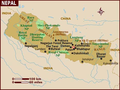 carte nepal