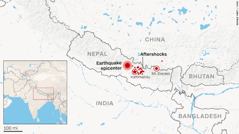 Nepal Kathmandu Earthquake 2015 Carte