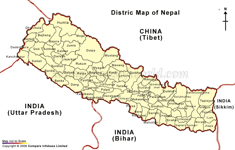 nepal districs carte