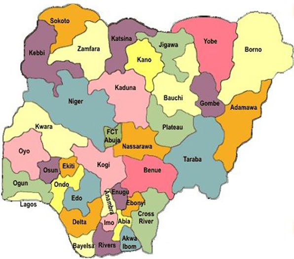 nigeria provinces carte