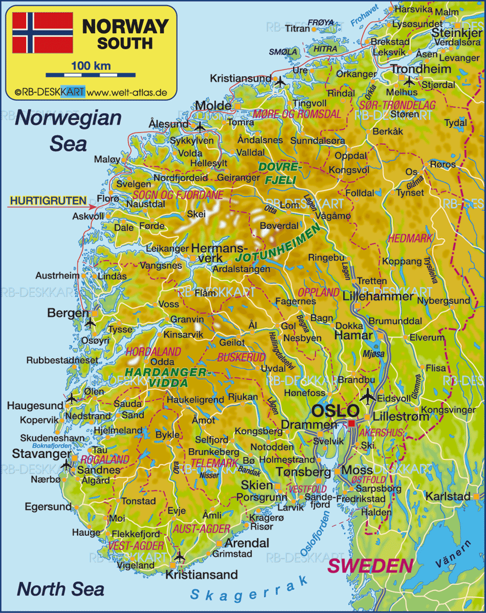 norvege maap Egersund