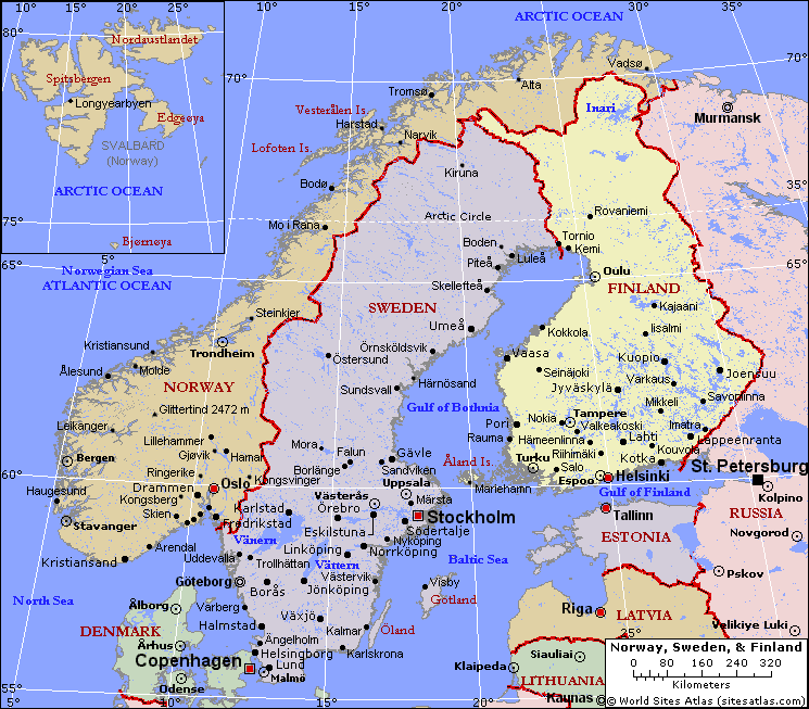 norvege carte scandinavie