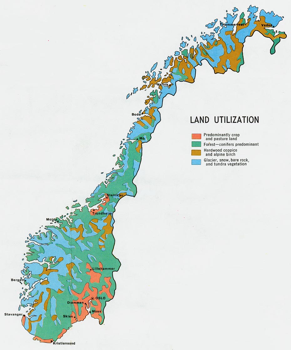 norvege land carte