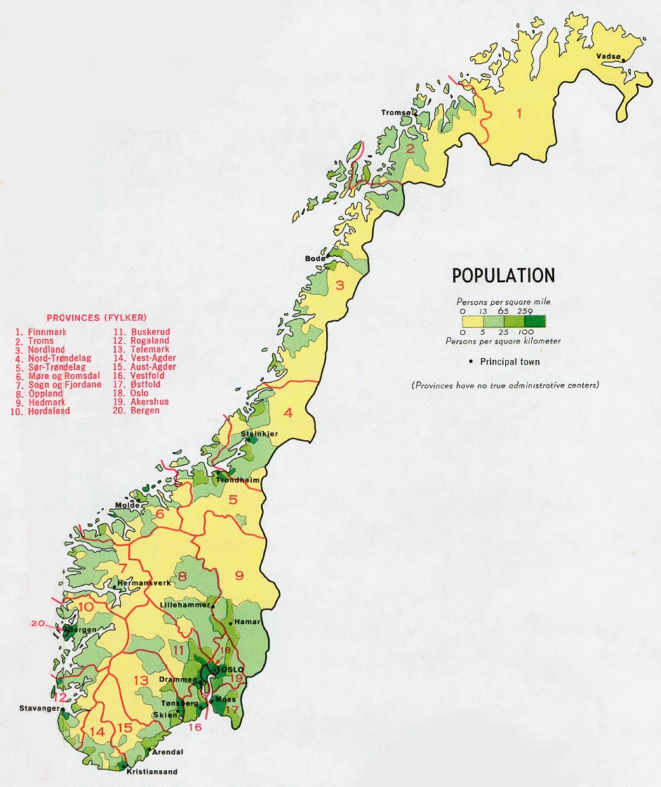 norvege population carte