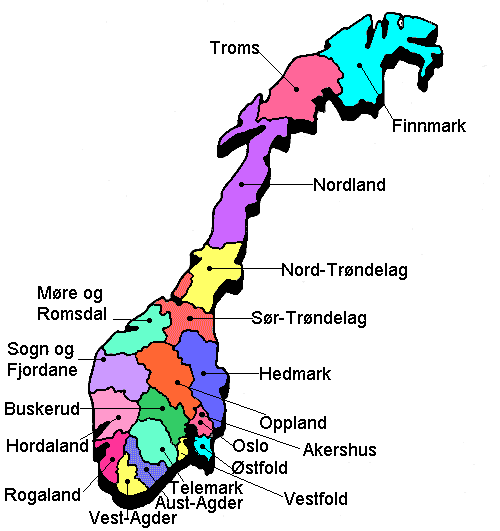 norvege villes carte