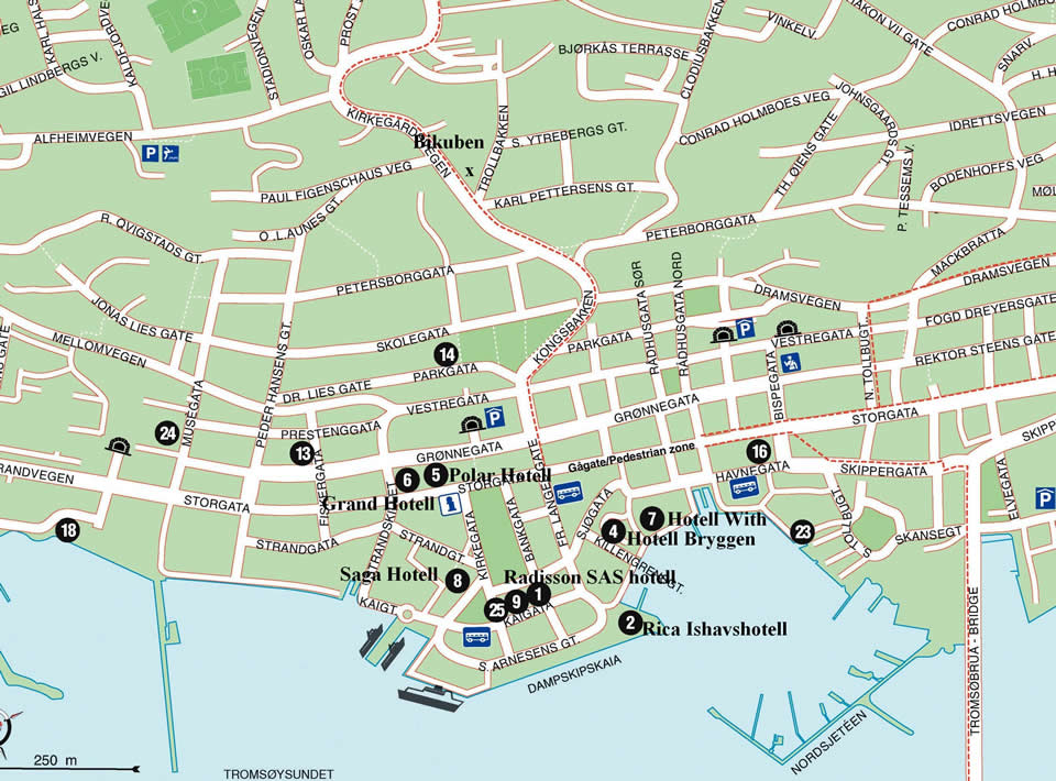 Tromso ville centre plan