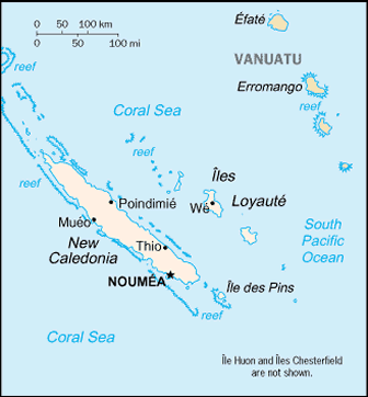 carte du nouvelle caledonie