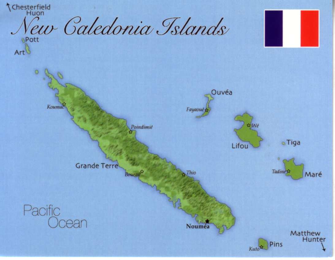 soulagement carte du nouvelle caledonie