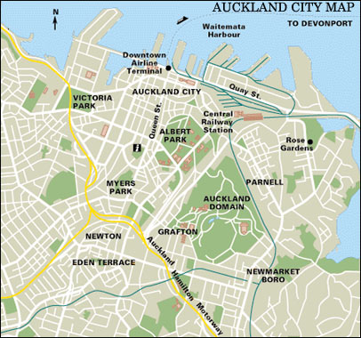 centre ville plan de Auckland