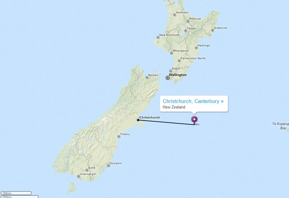 plan de nouvelle zelande Christchurch