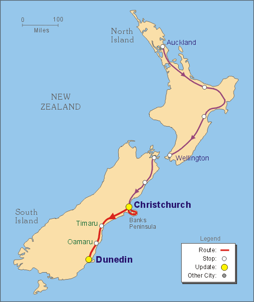 nouvelle zelande Dunedin plan