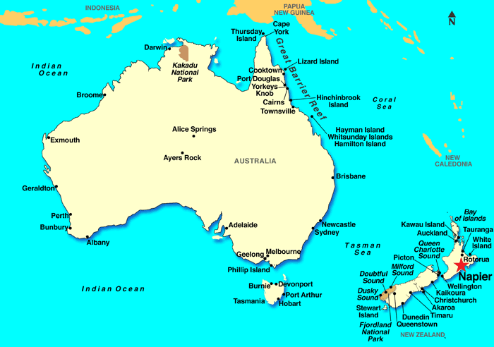 Napier plan nouvelle zelande australie