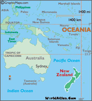 nouvelle zelande carte australie