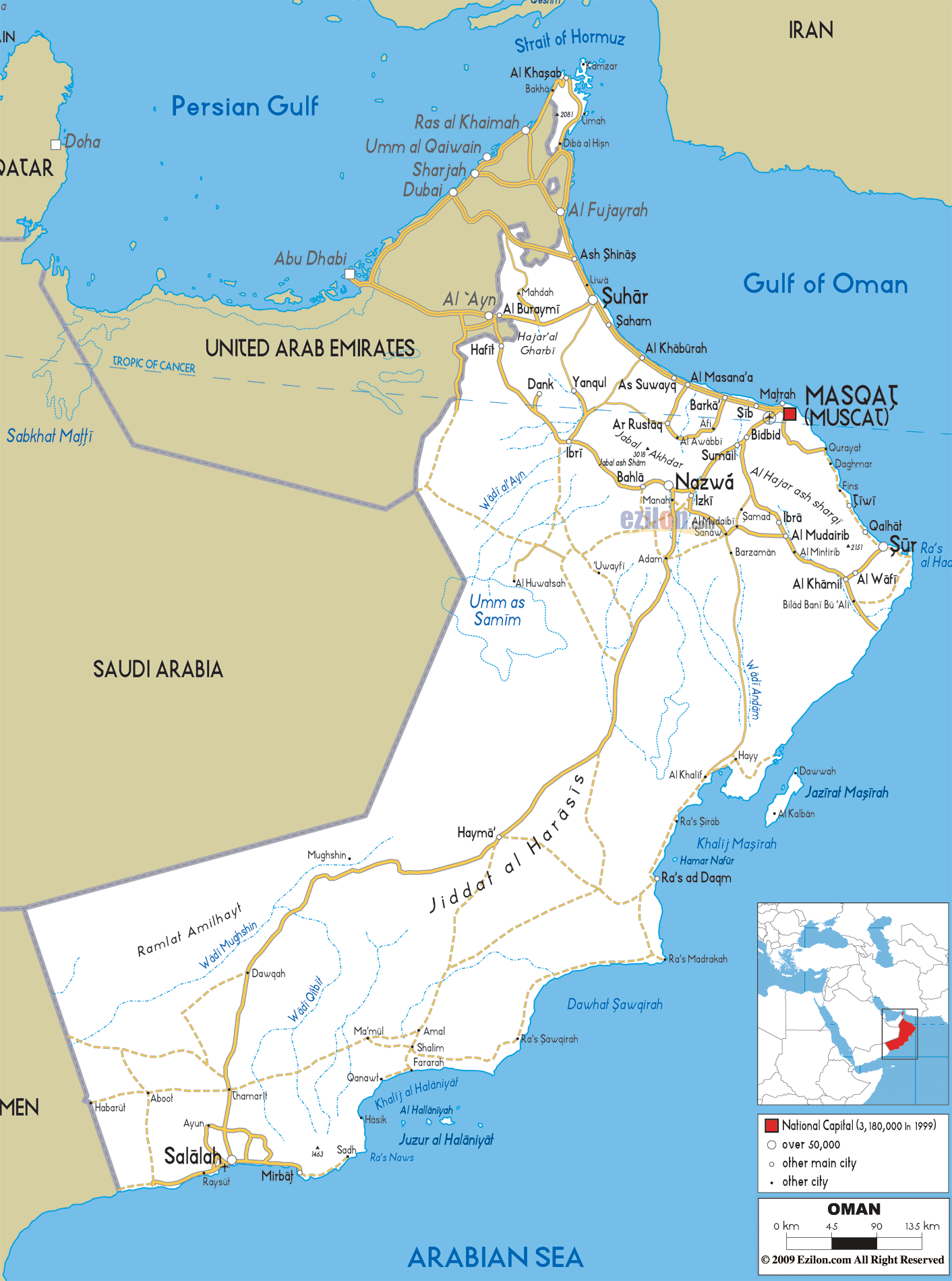 oman itineraire carte