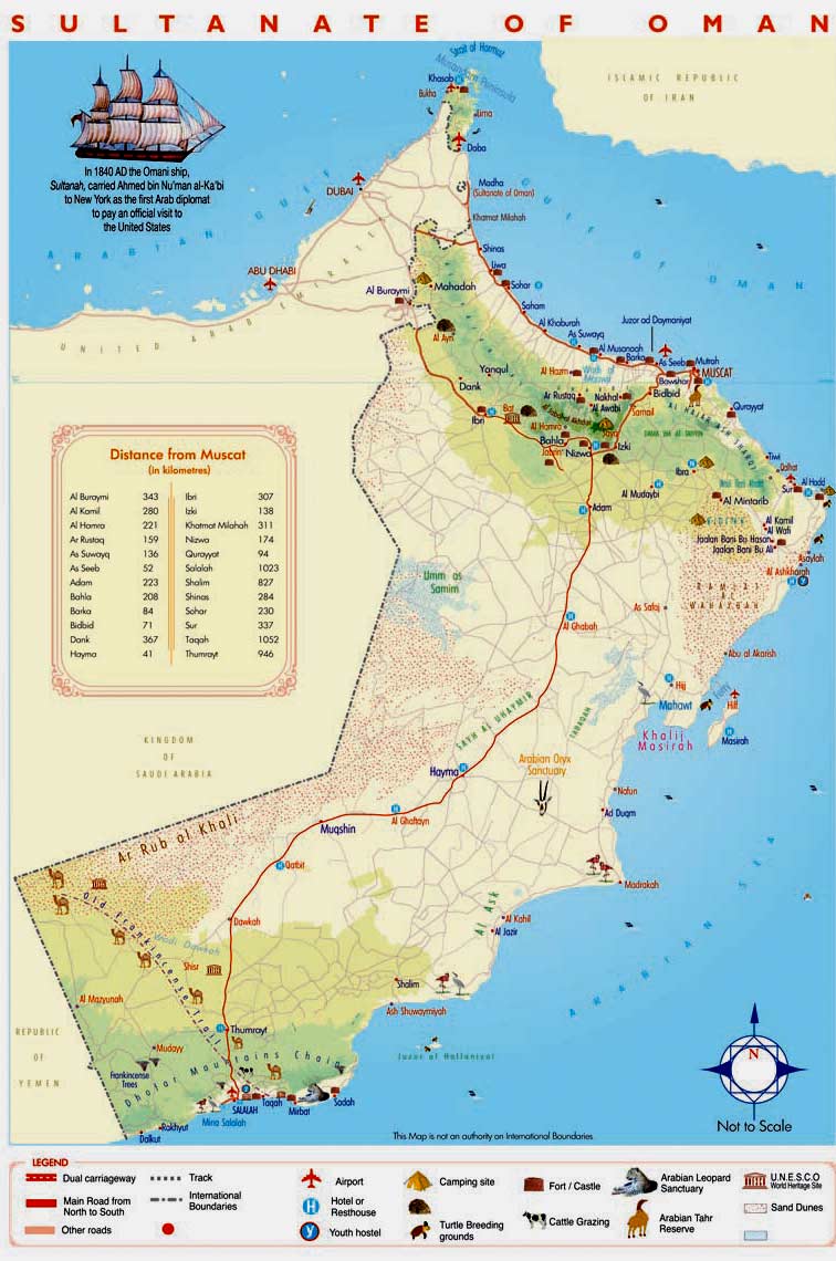 touristique carte du oman
