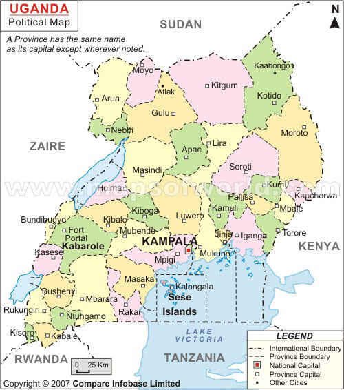 Ouganda politique carte