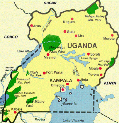 Ouganda carte kampala